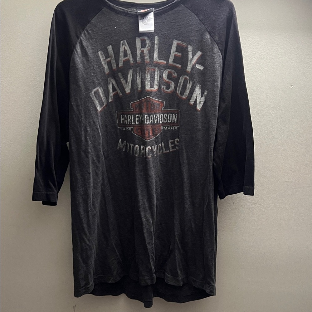 Harley-Davidson Black and Charcoal Raglan Tee
